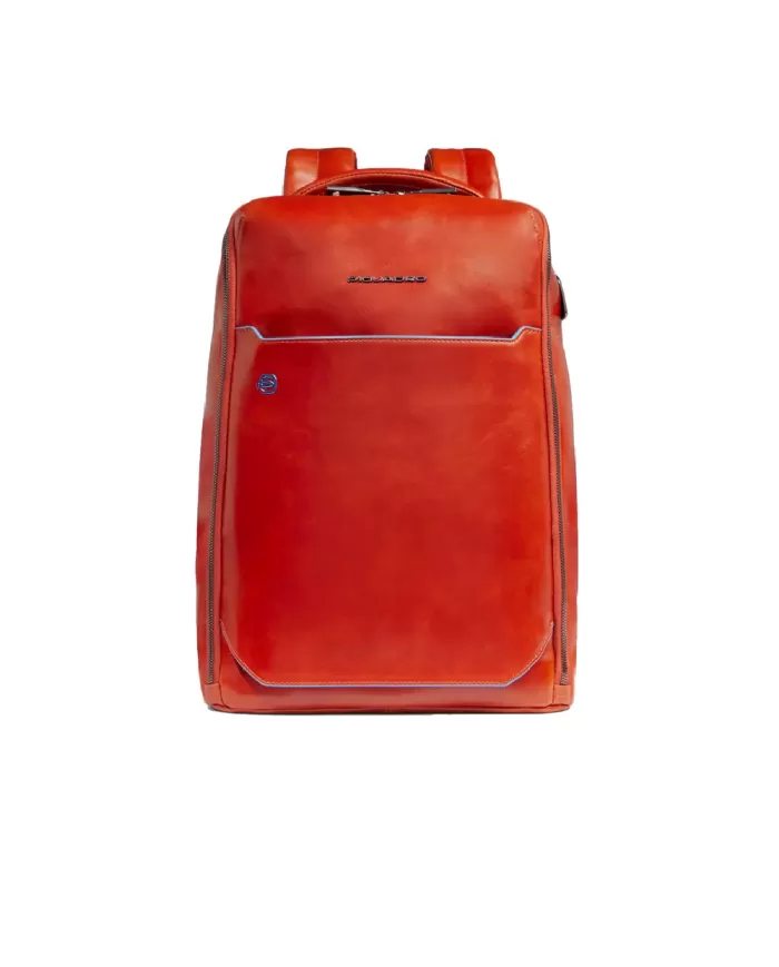 Piquadro Zaino porta pc 14" Blue square Arancio