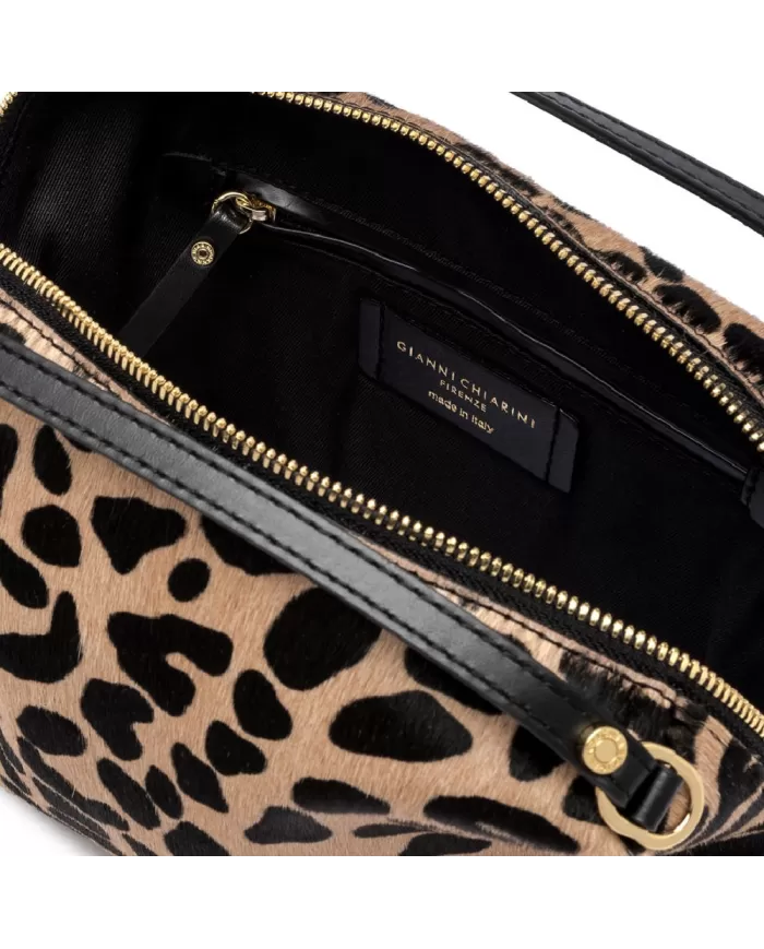 Gianni Chiarini Borsa in pelle cavallino animalier "Alifa" Maculato/Nero