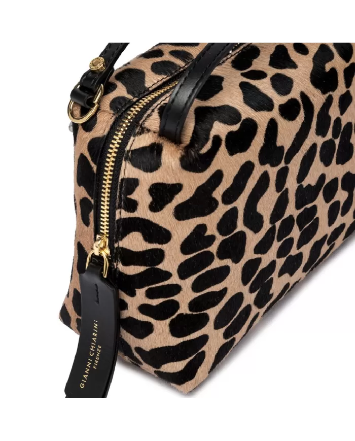 Gianni Chiarini Borsa in pelle cavallino animalier "Alifa" Maculato/Nero