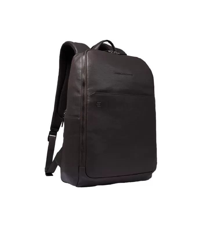 Piquadro Zaino pelle porta pc 15,6" Testa moro