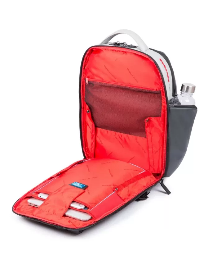 Piquadro Zaino porta pc 15,6" pelle con placca USB Nero