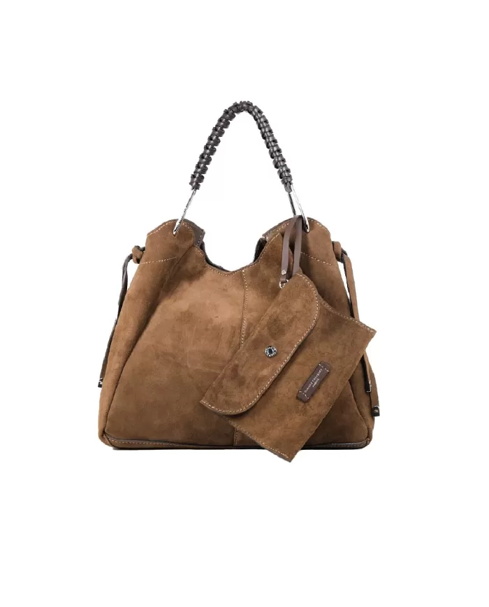 Gianni Chiarini Borsa in pelle scamosciata Era Testa moro