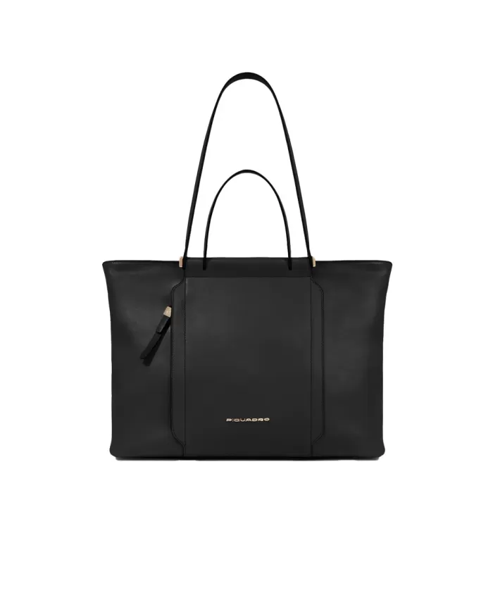 Piquadro Shopping bag in pelle Circle Nero