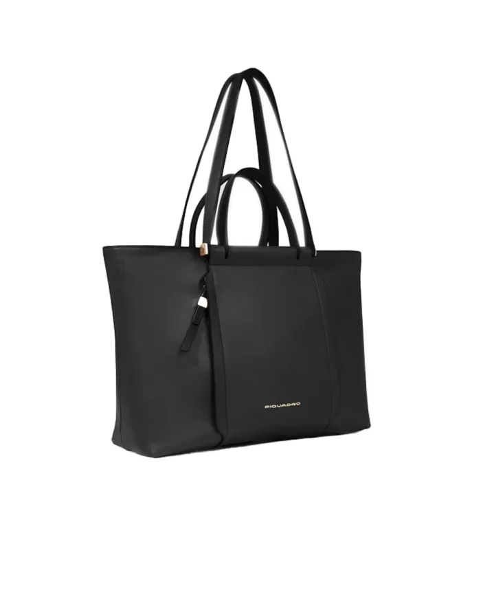 Piquadro Shopping bag in pelle Circle Nero