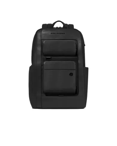 Piquadro Zaino in pelle con porta pc 15,6" Liko Nero