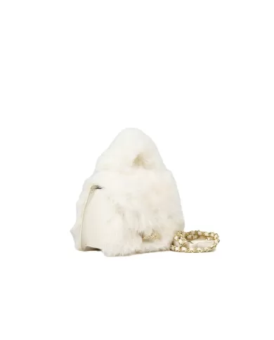 Atelier du Sac Borsa eco pelliccia Annie Fluffy Bianco