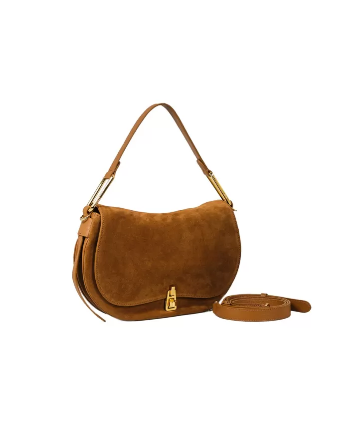 Coccinelle Borsa Magie Suede bimaterial medium Cuoio