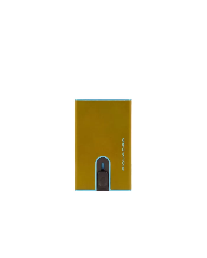 Piquadro Porta carte di credito con sliding system "Blue square" Giallo