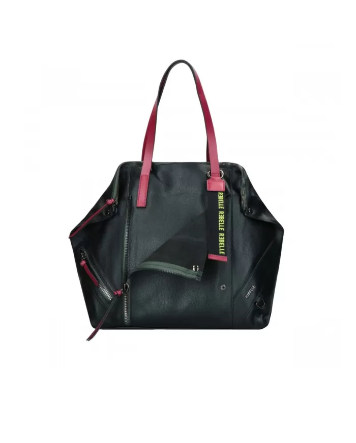 REBELLE Borsa in pelle Gianna Nero/Rosso