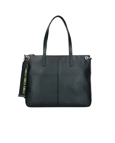 REBELLE Shopping bag in pelle Cassandra Nero