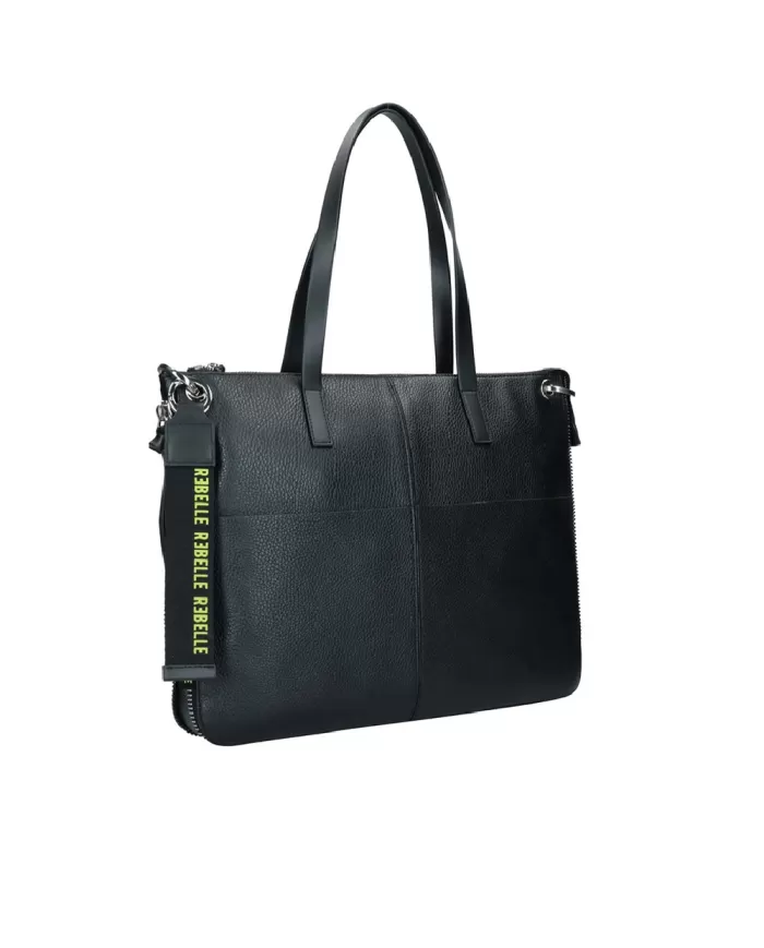 REBELLE Shopping bag in pelle Cassandra Nero