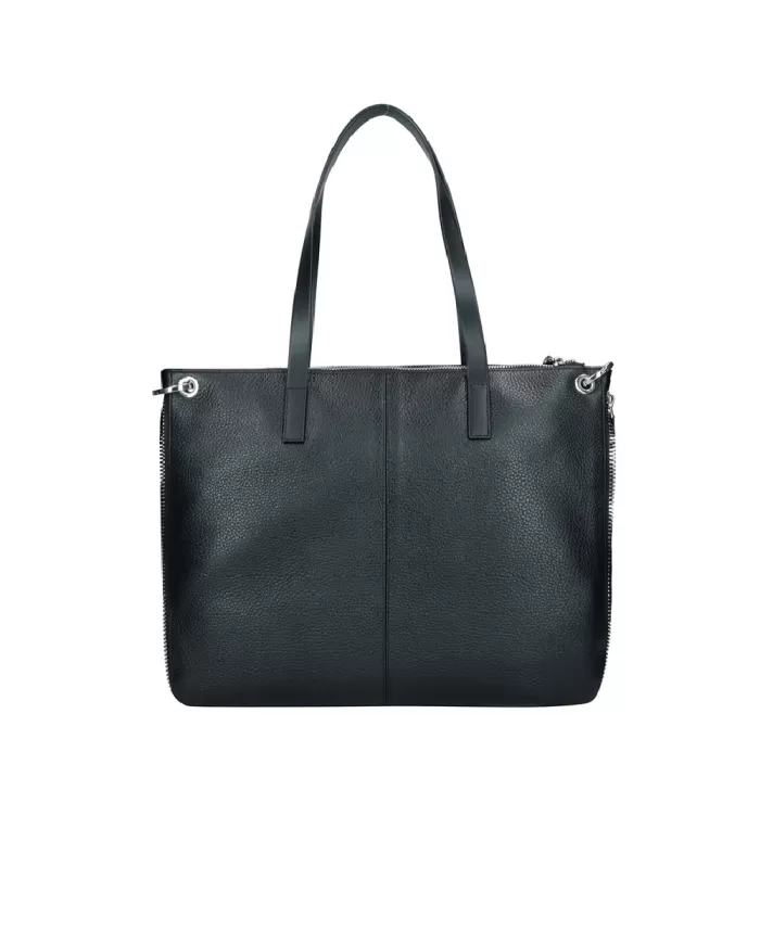 REBELLE Shopping bag in pelle Cassandra Nero