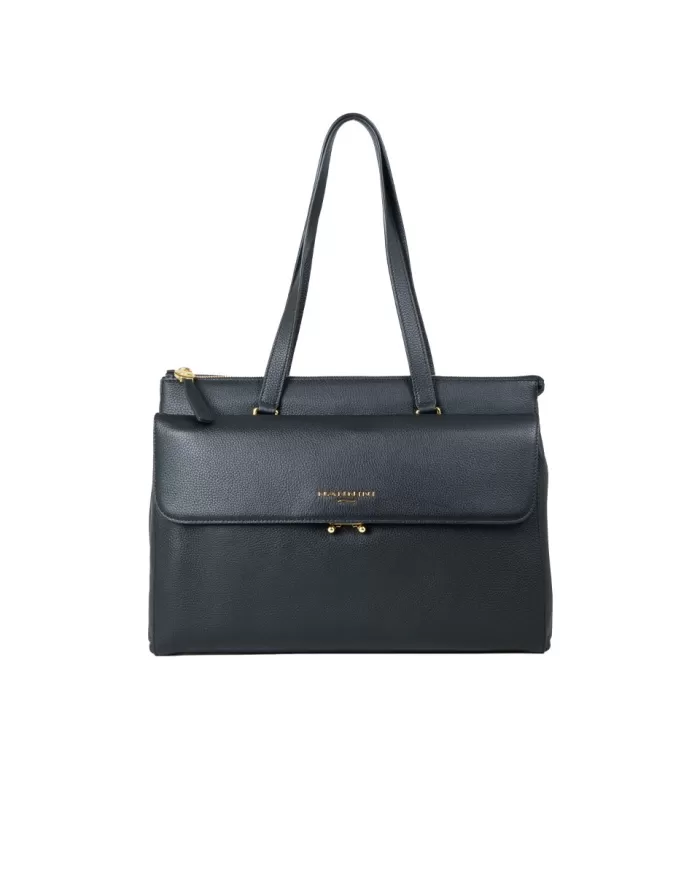 Nannini Shopping bag in pelle Tecla Nero