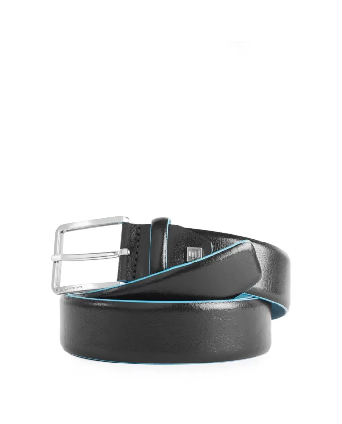Piquadro Cintura uomo in pelle Blue square Nero