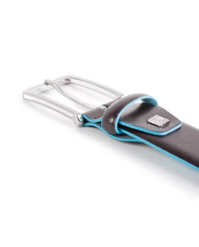 Piquadro Cintura uomo in pelle Blue square Nero