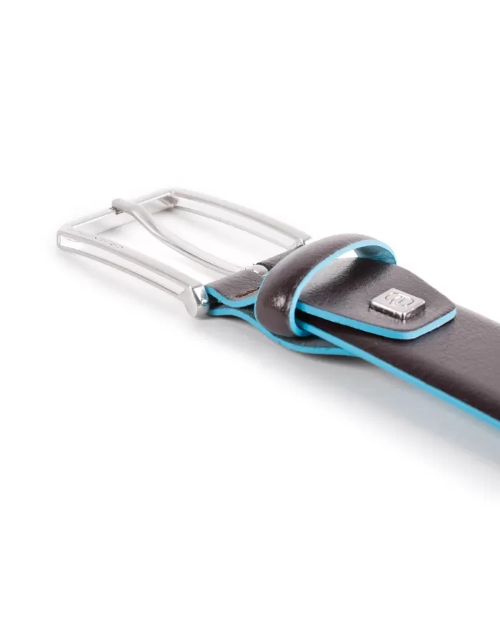 Piquadro Cintura uomo in pelle Blue square Nero