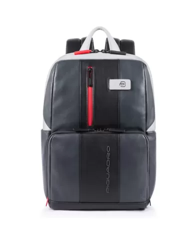 Piquadro Zaino porta pc 14" pelle Grigio/Nero