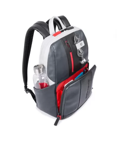 Piquadro Zaino porta pc 14" pelle Grigio/Nero