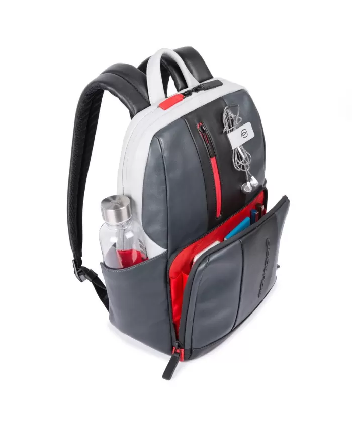 Piquadro Zaino porta pc 14" pelle Grigio/Nero