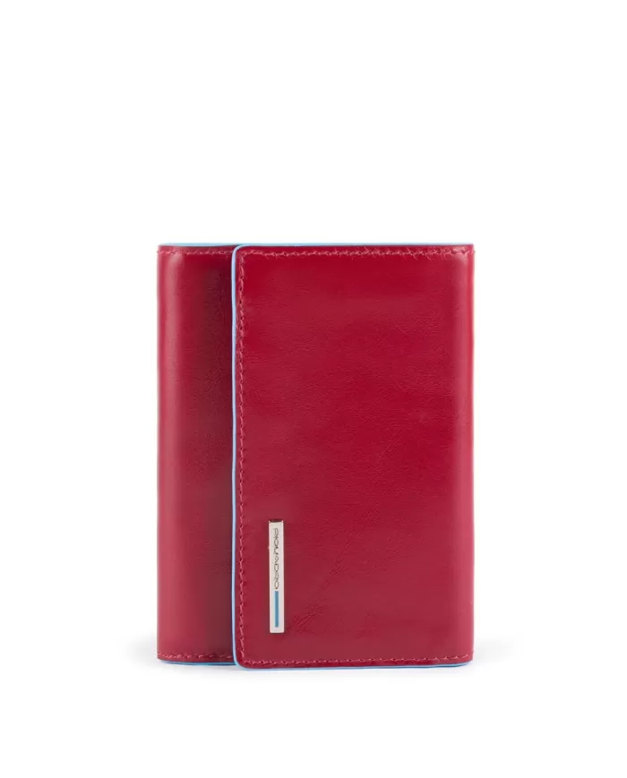 Piquadro Portafoglio in pelle Blue square Rosso