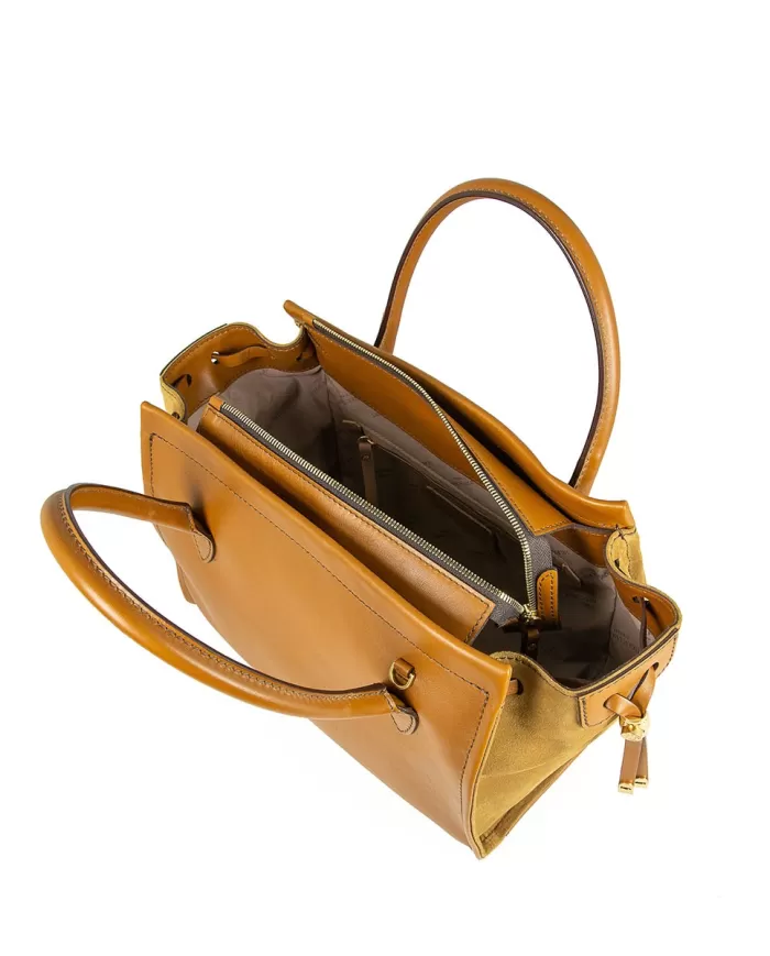 Gianni Chiarini Borsa Demi in pelle e camoscio Cuoio