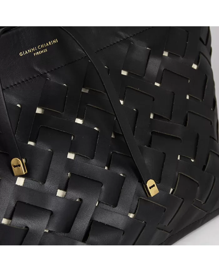 Gianni Chiarini Borsa in pelle intrecciata Nur Nero