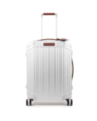Piquadro Trolley bagaglio a mano in alluminiio e pelle "ALU" Alluminio