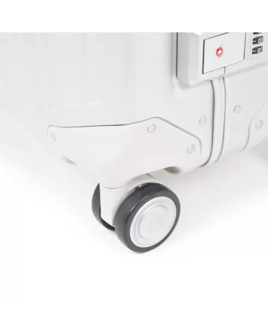 Piquadro Trolley bagaglio a mano in alluminiio e pelle "ALU" Alluminio