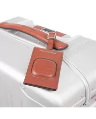 Piquadro Trolley bagaglio a mano in alluminiio e pelle "ALU" Alluminio