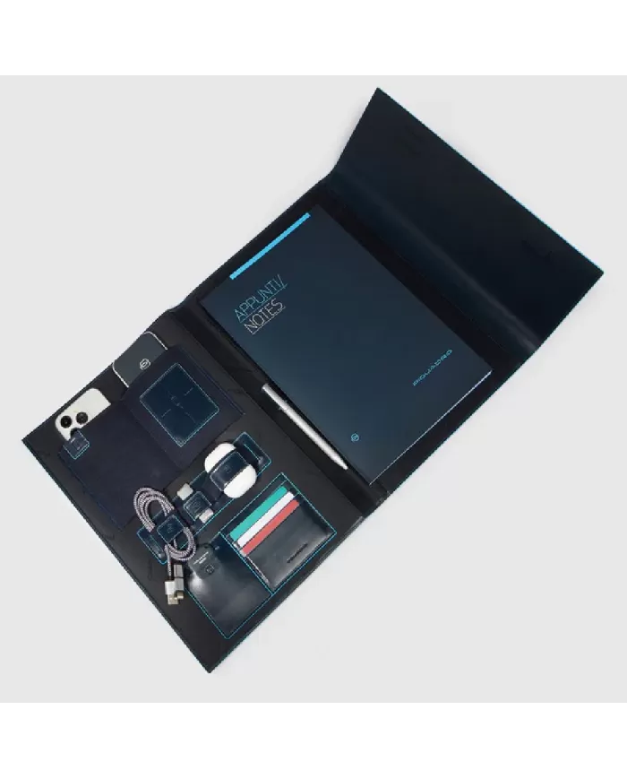 Piquadro Portablocco in pelle Blue Square Nero