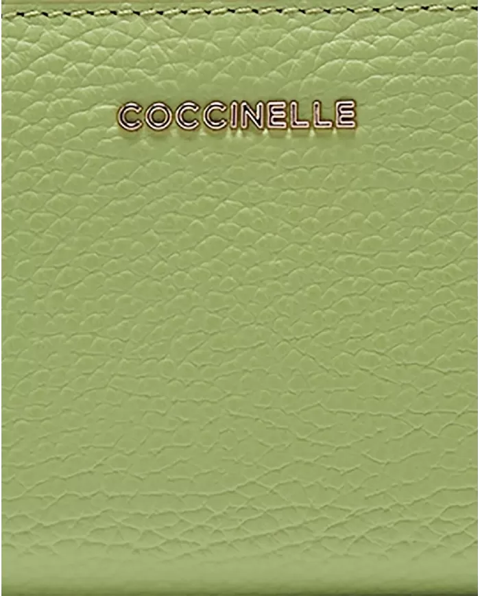 Coccinelle Portafoglio piccolo in pelle Metallic Soft Verde