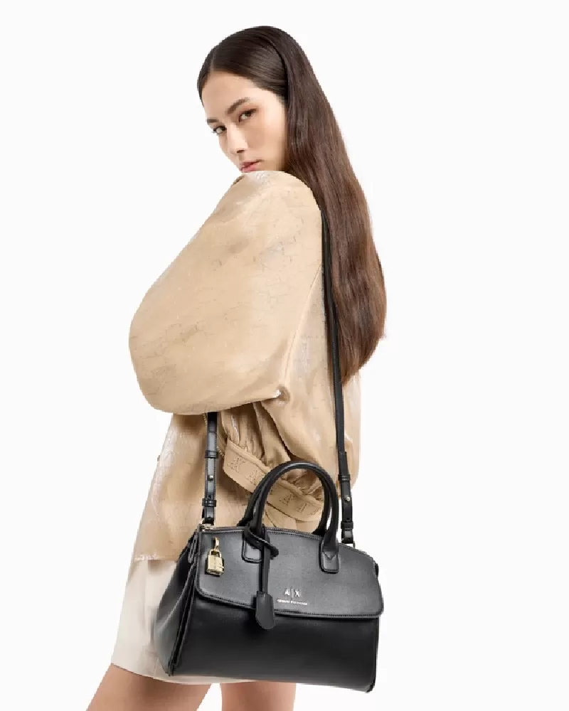 Armani Exchange Borsa a mano media Nero - Foto 8 di 8