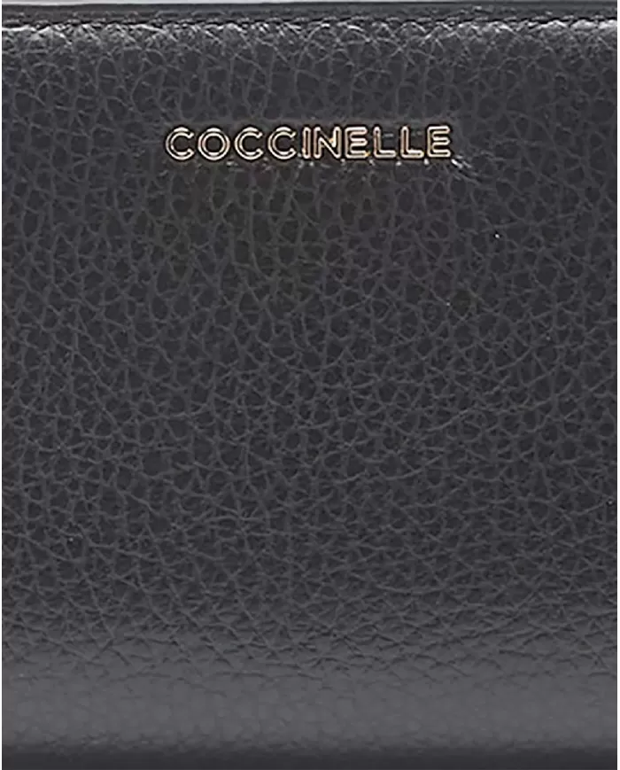 Coccinelle Portafoglio in pelle Metallic soft Nero Coccinelle Portafoglio in pelle Metallic soft Nero