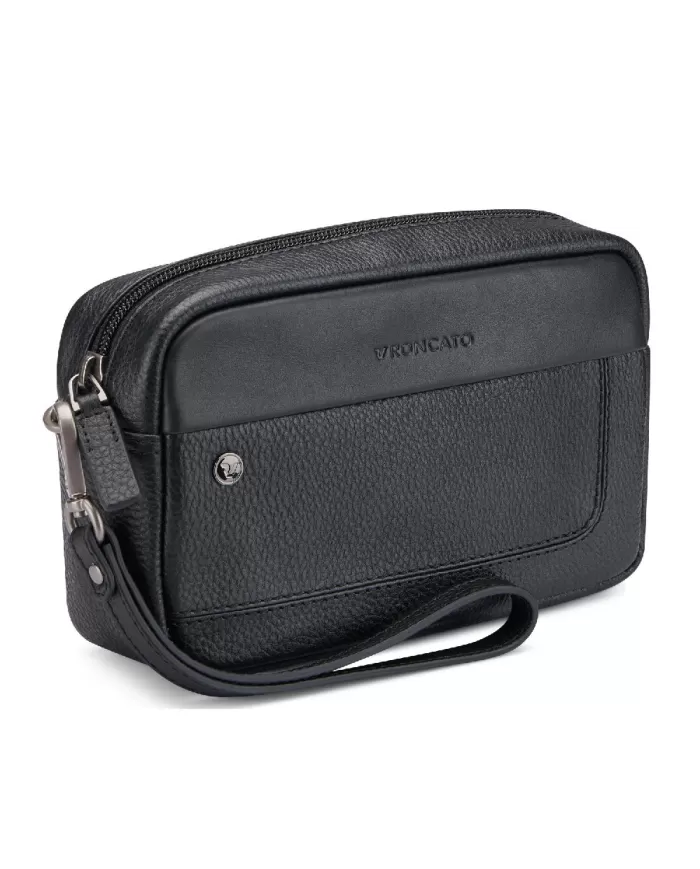 Roncato Pochette uomo in pelle Alaska Nero