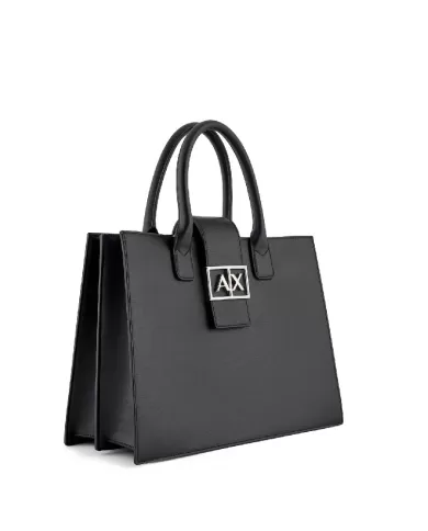 Armani Exchange Borsa a mano grande Nero