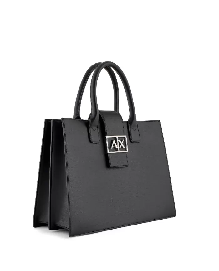 Armani Exchange Borsa a mano grande Nero