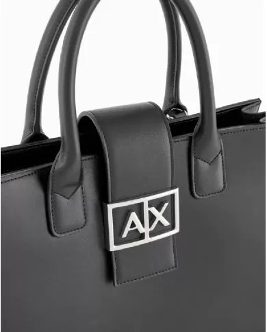 Armani Exchange Borsa a mano grande Nero