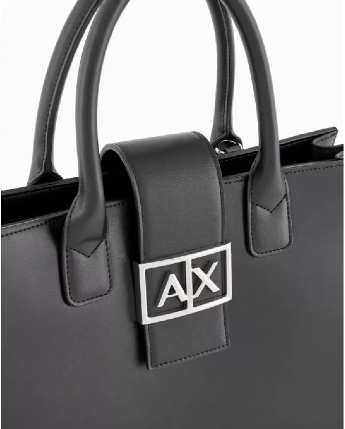 Armani Exchange Borsa a mano grande Nero
