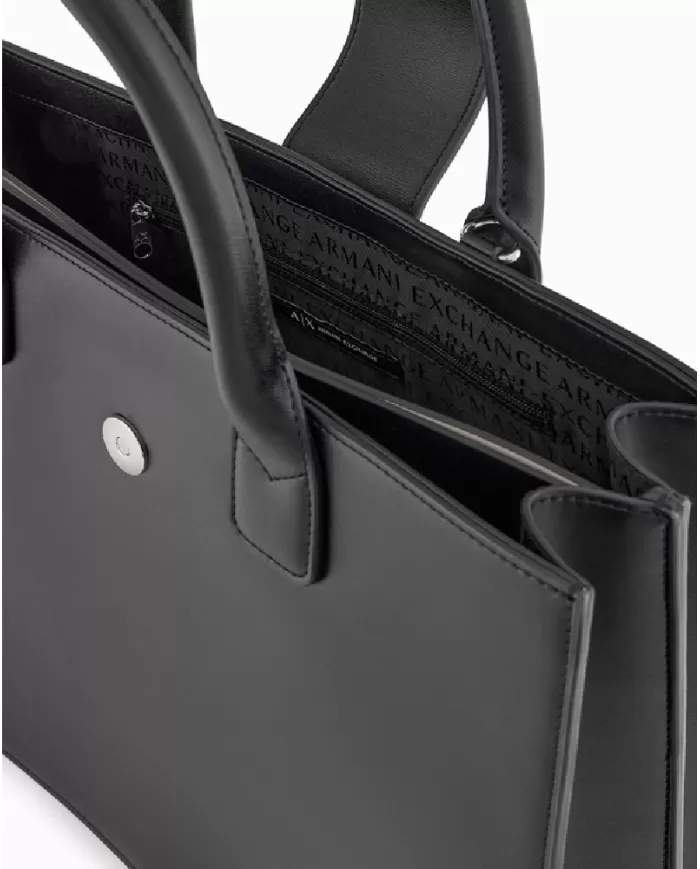Armani Exchange Borsa a mano grande Nero