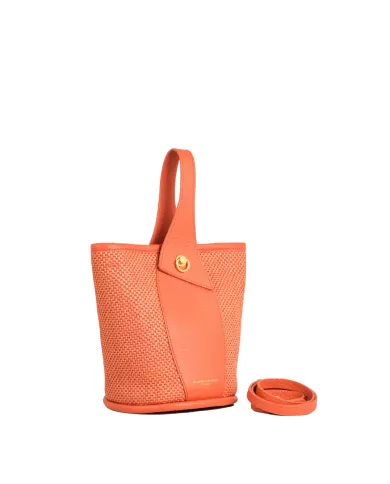 Gianni Chiarini Borsa secchiello in paglia Ester Arancio