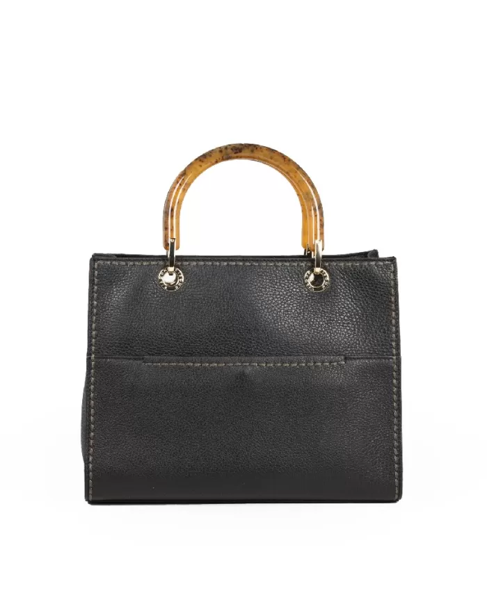 Visona Borsa a mano manici rigidi Nero