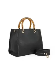 Visona Borsa a mano manici rigidi Nero