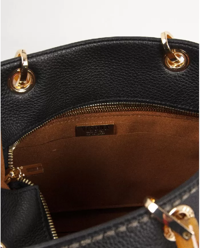 Visona Borsa a mano manici rigidi Nero