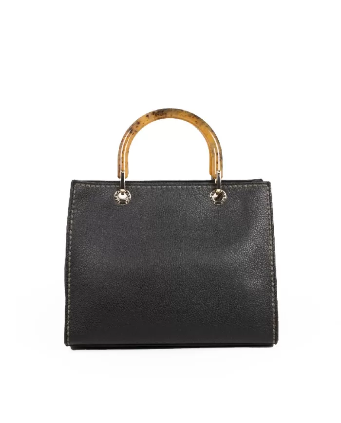 Visona Borsa a mano manici rigidi Nero