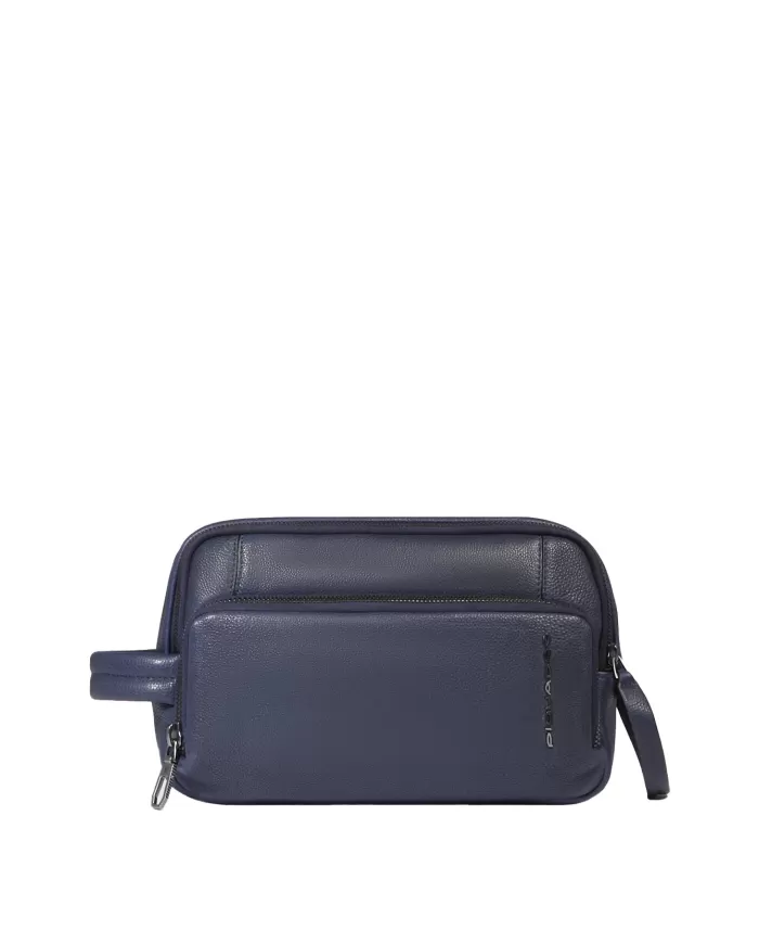 Piquadro Beauty case pelle Cronus Blu