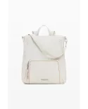 Desigual Zaino borsa cuciture colorate Bianco