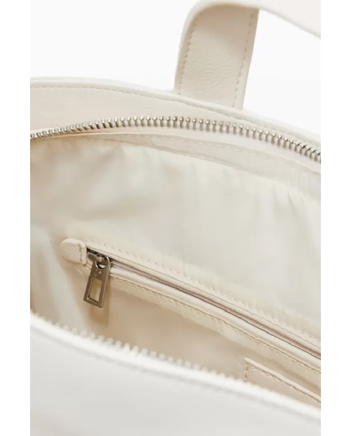 Desigual Zaino borsa cuciture colorate Bianco