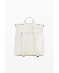 Desigual Zaino borsa cuciture colorate Bianco