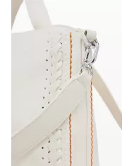 Desigual Zaino borsa cuciture colorate Bianco