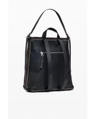 Desigual Zaino borsa cuciture colorate Nero